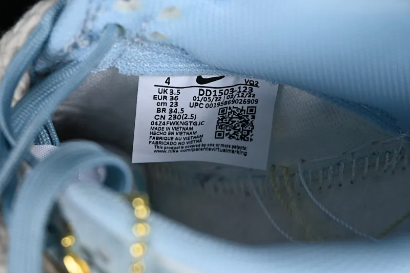 All Categories Nk SB Dunk Series Nk SB Dunk Low Low-top sneakers Gift box version Nk Dunk Low Milk Blue Customized version of deconstructed strap casual sneakers DD1503-123